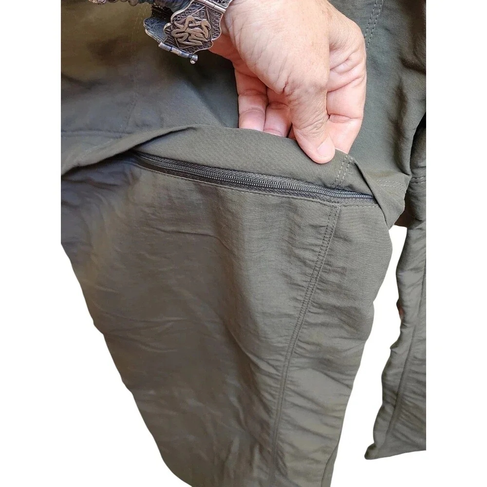 The North Face Convertible Cargo Pants Size XL Short Army Green Nylon